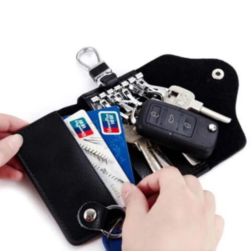 

PU Leather Keychain Men Women Key Holder Organizer Pouch Car Key Wallet Housekeeper Key Case High Quality Mini Card Bag
