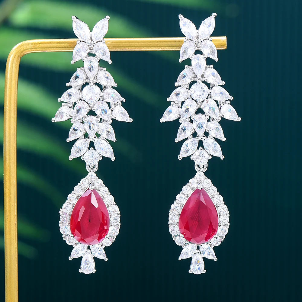 

Missvikki New Luxury Trendy Long Drop Earrings For Girlfriend Mom Gifts Jewelry Accessories High Quality Scalloped Ginkgo Biloba