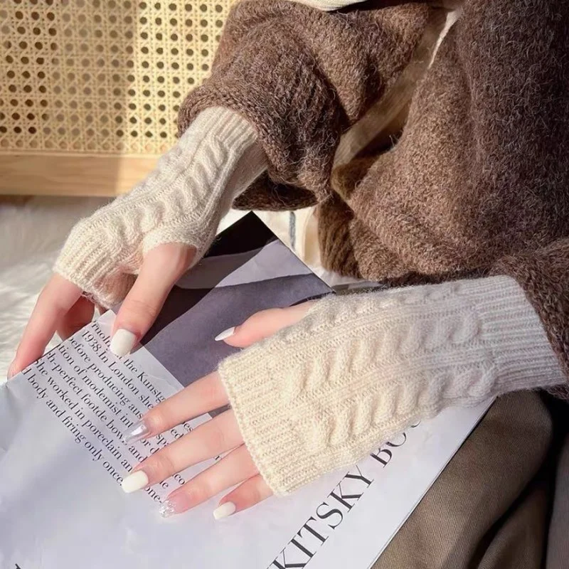 Frauen Lange Finger Handschuhe Winter Handschuh Gestrickte Wärmer Arm Hülse Dünne Beiläufige Weiche Finger Unisex Handschuhe