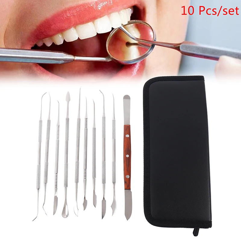 

10Pcs Teeth Wax Carving Tool Set Dental Spatula Plaster Knife Practical Stainless Steel Versatile Instrument Dentist Tool Kits