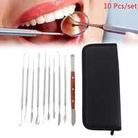 10pcs teeth wax carving tool set dental spatula plaster knife practical stainless steel versatile instrument dentist tool kits
