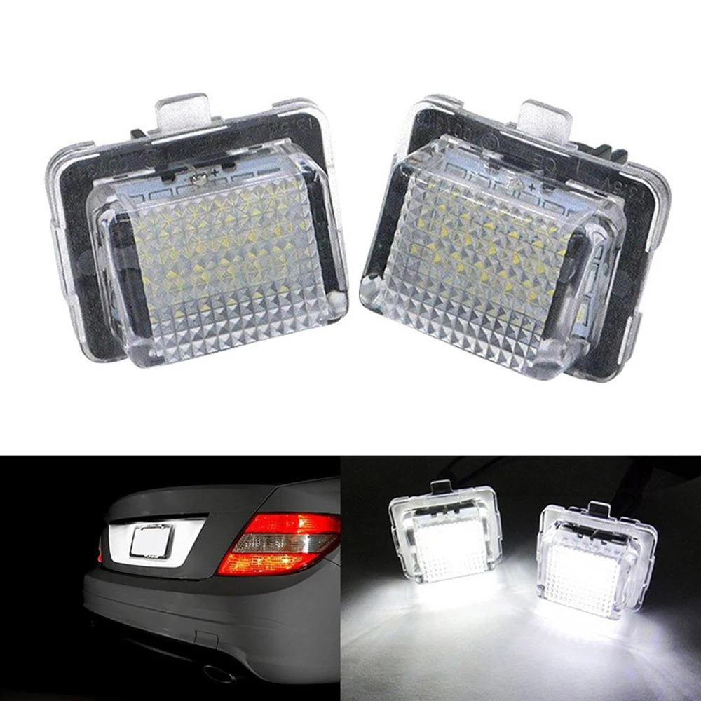 

2 Pcs Canbus LED Car Number License Plate Light Assembly For Mercedes Benz W204 W212 W216 W221 W207 W218 Auto Lamp Luces 6000K