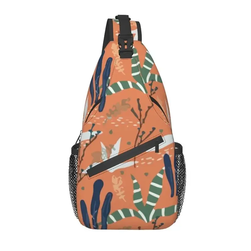 Крутой рюкзак через плечо с тропическими растениями и листьями мужской летний