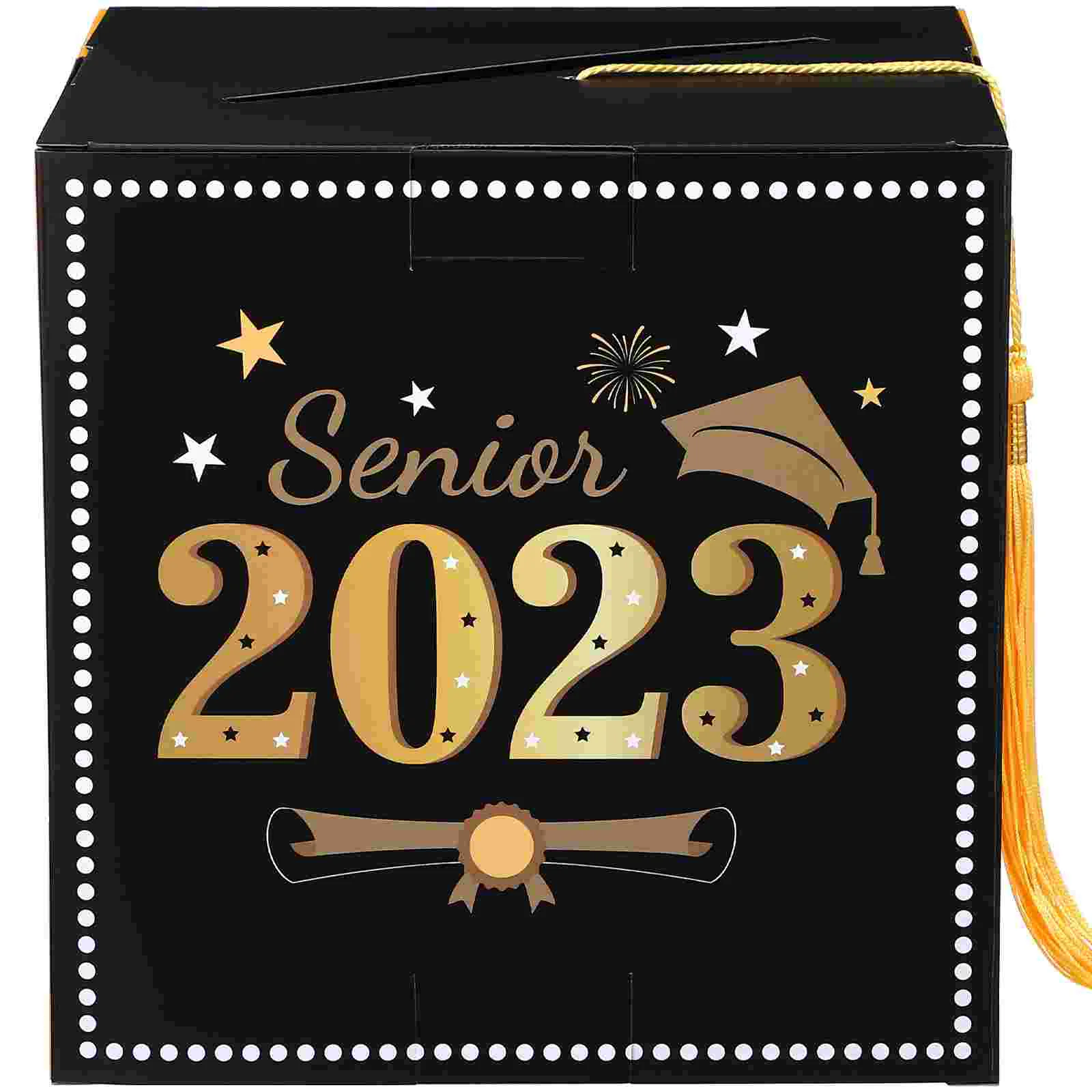 

Box Graduation Grad Gift Holder Party Congrats Boxes Invitation Decorations Advice Congrates Black 2023 Supplies Decoration