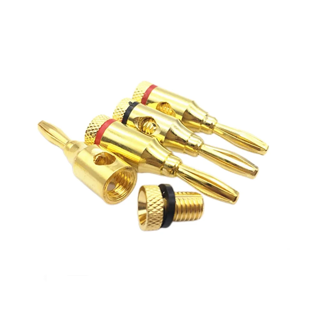 

50pcs/Lot Golden Plated Zinc Alloy Speaker Adapter Audio Screw Banana Plug