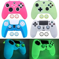 glow in dark soft silicon cases for ps4 ps5 xbox one s xbox series x s controller games accessories gamepad joystick case cover