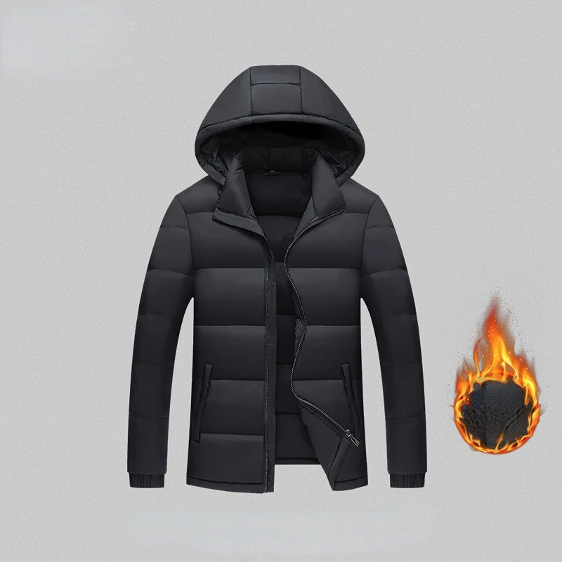 

Новинка Зима 2022, Мужская стеганая куртка средней длины с капюшоном, Повседневная стеганая куртка для мужчин