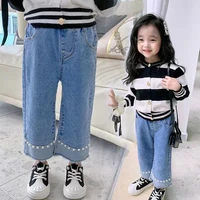 girl leggings kids baby%c2%a0long jean pants trousers 2022 straight spring summer cotton formal sport teenagers children clothing