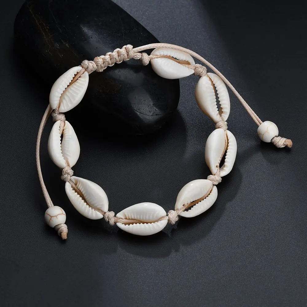 

Bohemia Natural Shell Anklets For Women Vintage Handmade Rope Chain Anklet Bracelet On Foot Leg Jewelry Summer Beach Accessories