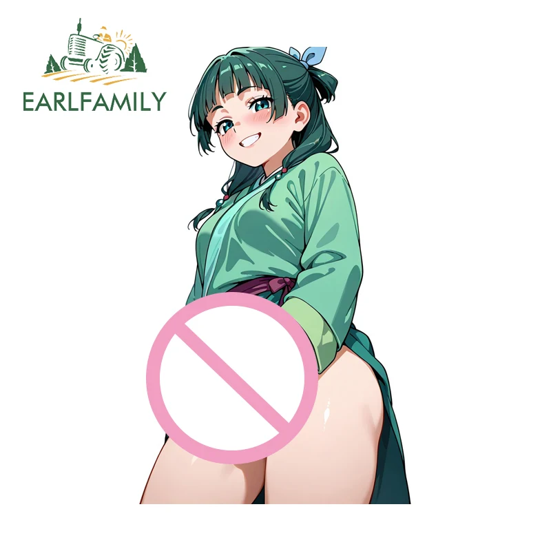 

Наклейки на авто EARLFAMILY Futanari Maomao: персонализированные, с зелеными волосами, для ноутбуков, устойчивые к царапинам, подходят для декора автомобиля