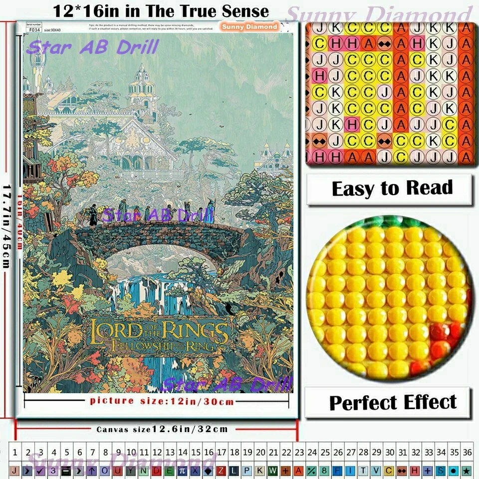 Абстрактный фильм AB Dirll Алмазная мозаика Искусство Живопись Новый LOTR средняя