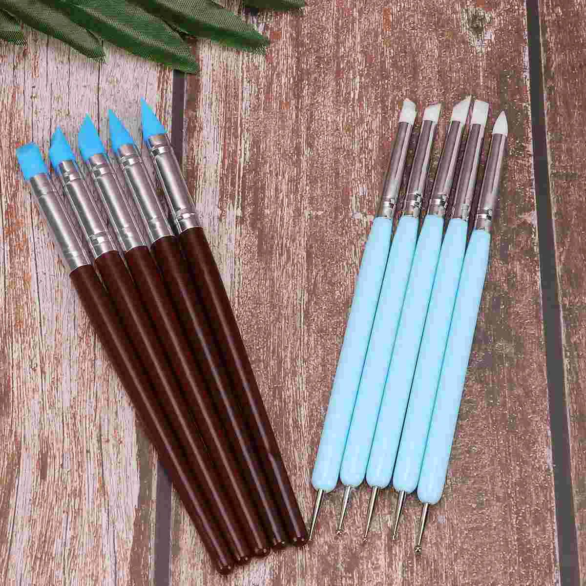 

10PCS Silicone Clay Sculpting Tools, Polymer Modeling Clay Dotting Tool Set for Pottery Sculpture, Nail, DIY Handicraft