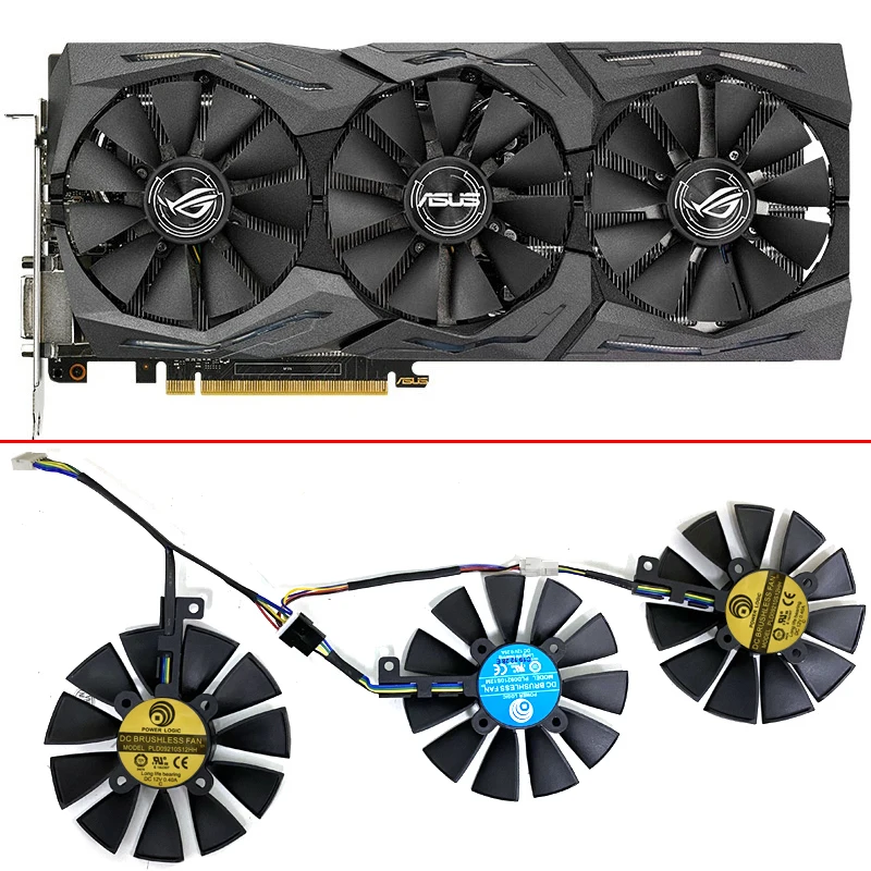 Вентилятор охлаждения для ASUS Strix RX480 RX 580 GTX 980Ti R9 390 390X 1060 1070 1080 1070Ti 1080Ti