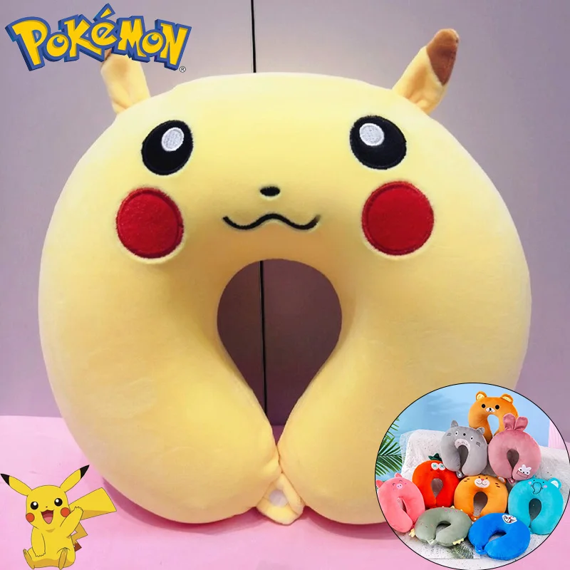 U-образная подушка Покемон Пикачу милая плюшевая мультяшная Автомобильная