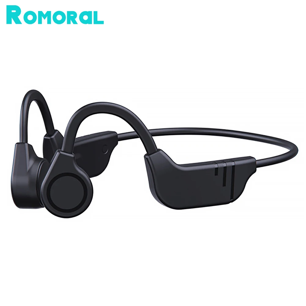 

Беспроводные спортивные наушники Romoral, Bluetooth наушники костной проводимости, 3D стерео IPX8 Водонепроницаемая гарнитура для бега и игр