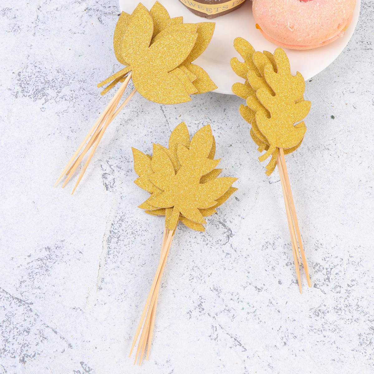 

12pcs Dessert Topper Unique Glitter Cake Picks for Thanksgiving Festival Party