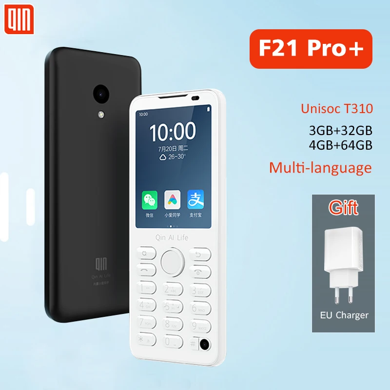 Tanie Qin F21 Pro + Inteligentny Telefon Z Ekranem Dotykowym Wifi 5G + 2.8 Cal Bluetooth 5.0 Pilot Na Podczerwień 3GB + 32GB/ 4GB + 64GB Tłumacz Telefon