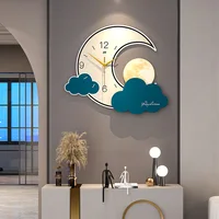 Moon Shape Design Creative Wall Clock Nordic Fashion Large Wall Clock Mute Quartz Watch Clocks for Home Living Room Decor