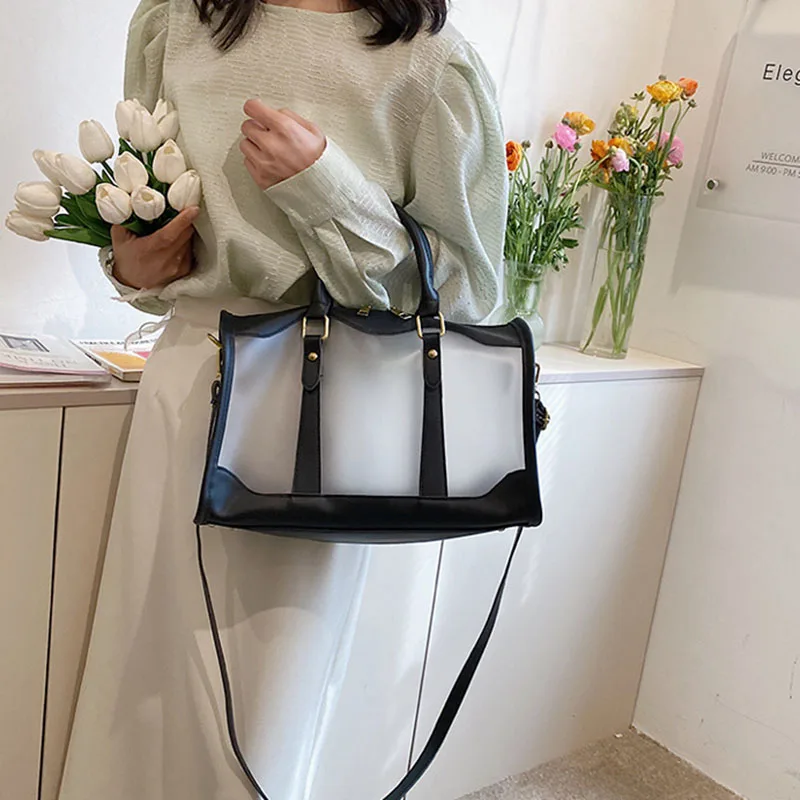 Large Capacity Transparent Fashion Single-shoulder Bags Women's Waterproof Travel Crossbody Bag Casual Simple Commuting Handbag