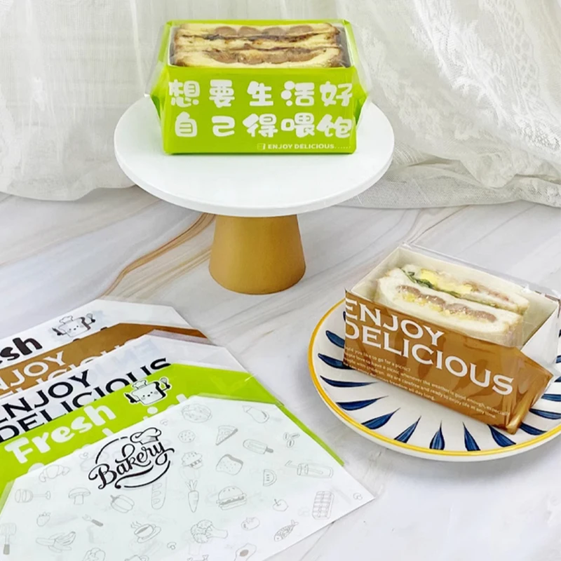 50 шт. прозрачный ПЭТ-мешок домашний сэндвич-хлеб тост гамбургские пакеты для