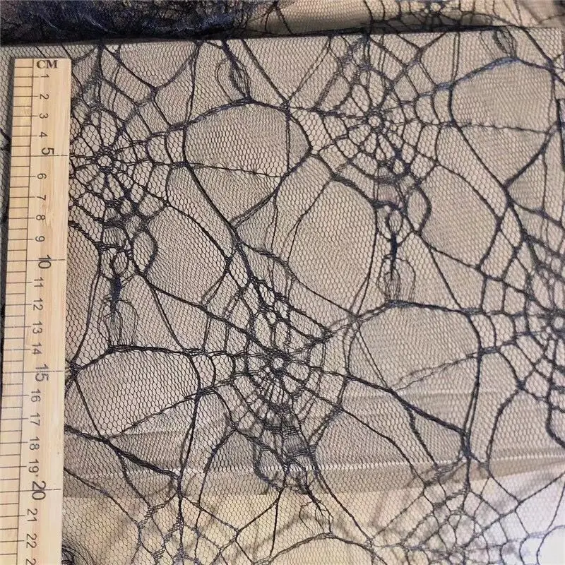 Черная кружевная ткань для одежды юбка платья на Хэллоуин материалы сделай сам