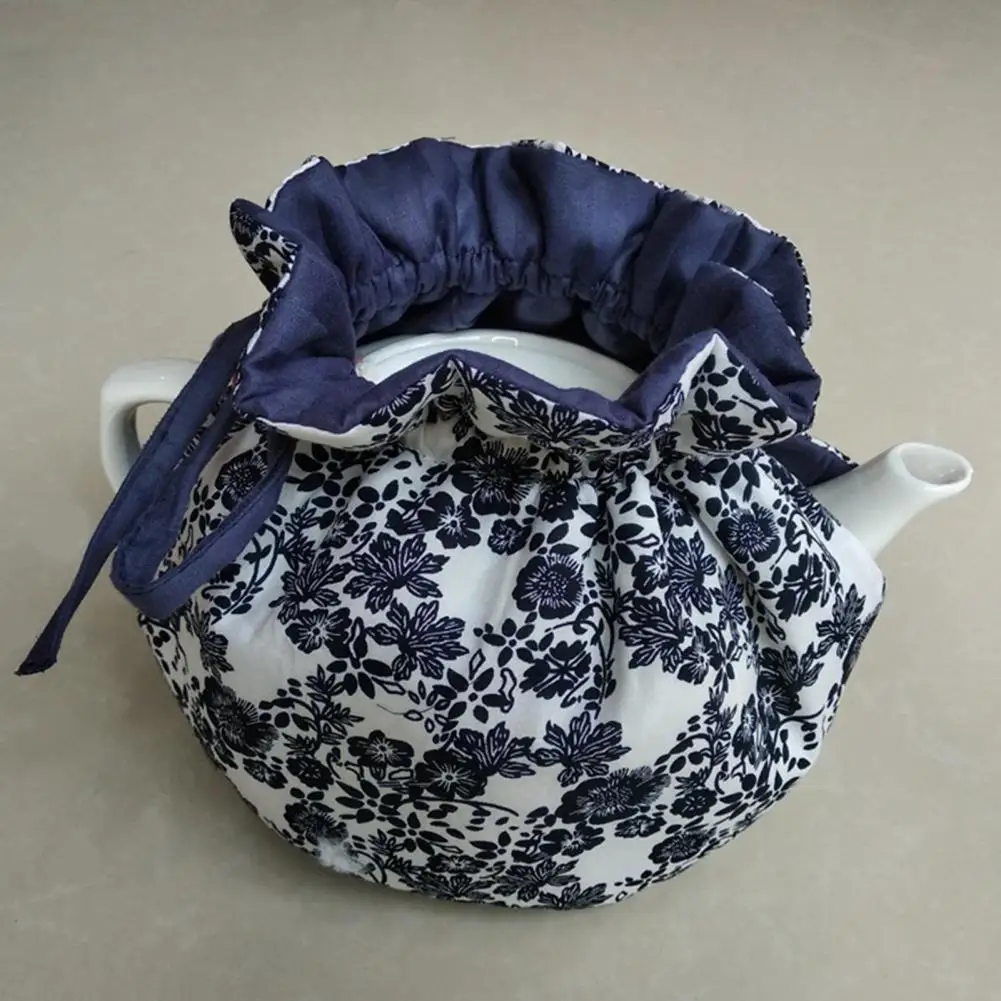 

Creative Flower Pattern Teapot Cover Beautiful Eye-catching Cotton Teapot Holder Sleeve for Home