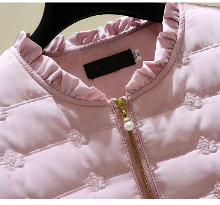 Women Lightweight short jacket Polyester cotton 2022 autumn winter new sweet ladies Korean solid slim cotton coat Female Parkas