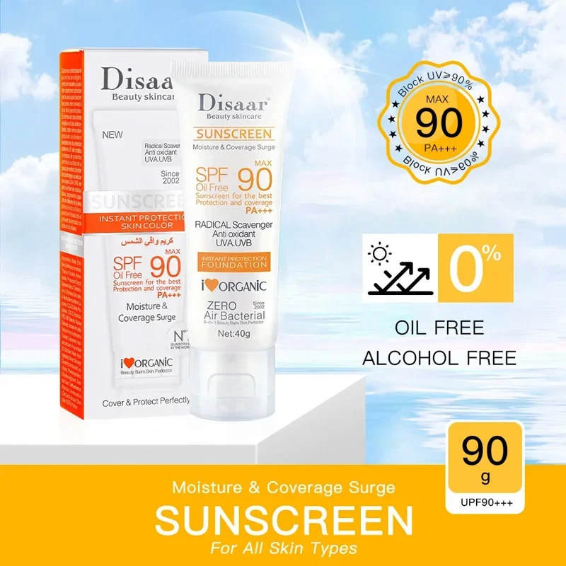 Фото Солнцезащитный крем для лица Disaar SPF 90, защита тела, лосьон на солнечной батарее, оригинальный увлажняющий УФ-крем для тела, солнцезащитный крем №4