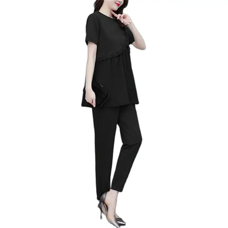 Костюм женский летний из двух предметов с короткими рукавами A891