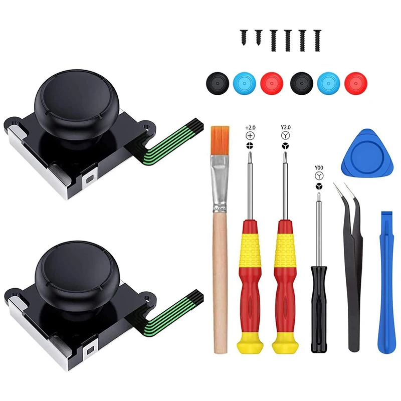 

RISE-3D Joycon Joystick Replacement,Analog Thumb Stick Joy Con Repair Kit For Nintendo Switch, Include Tri-Wing,Screwdriver