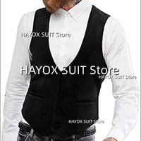 mens suit vest slim fit single breasted v neck velvet english chalecos groom groomsmen party waistcoat
