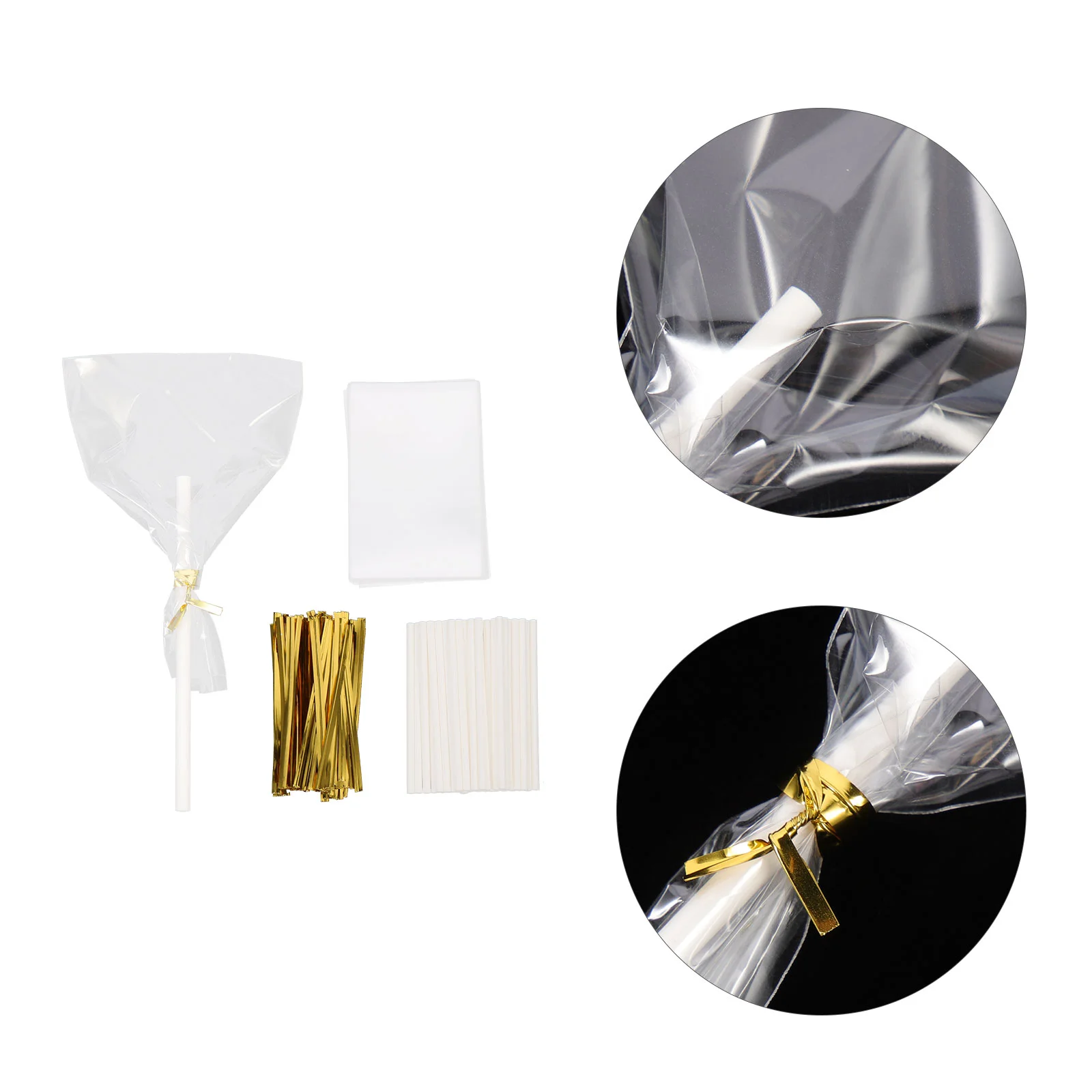 

Stickscandy Cakelollipop Treat Bagpouches Ties Wrapping Clear Supplies Makingcookie Set Chocolate Cello Flat Practical
