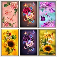 beautiful flowers diy 5d diamond painting full drill square round embroidery mosaic art picture of rhinestones home decor gifts