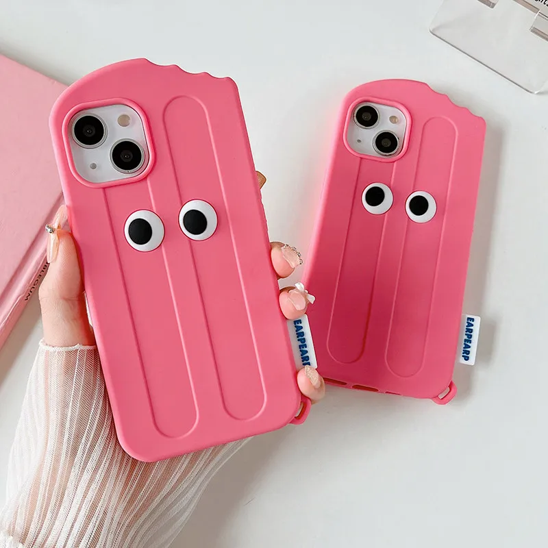 

3D Ice cream Pink Phone Case For Huawei P50 P40 P30 Mate50 M40e M30 Nova 10 9 8 7se 6 5 Pro Kids Soft Silicone Protection Cover