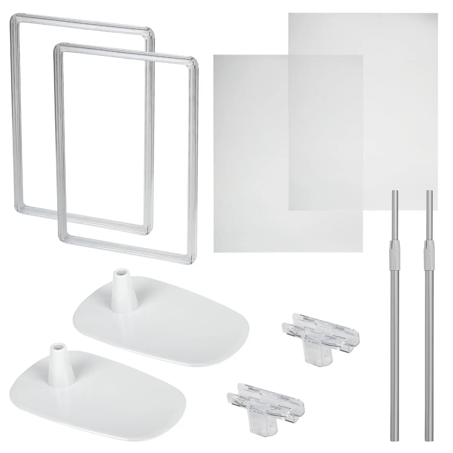 Стойка-инфодержатель напольная КОМПЛЕКТ 2 шт. А4 (высота трубки до 55 см) ПРОЗРАЧНАЯ