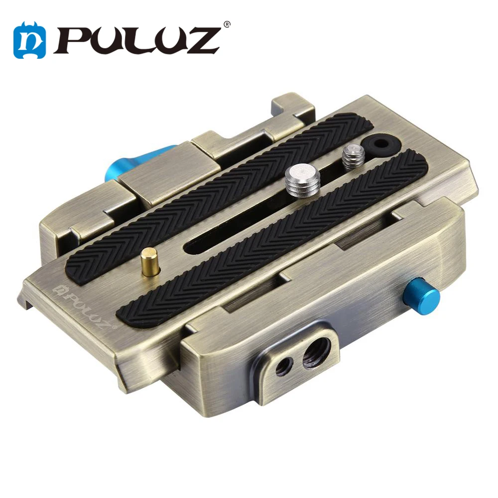 

PULUZ Quick Release Clamp Adapter Quick Release Plate Clip Aluminum Alloy Quick Release Clip with Plate for DSLR & SLR Cameras