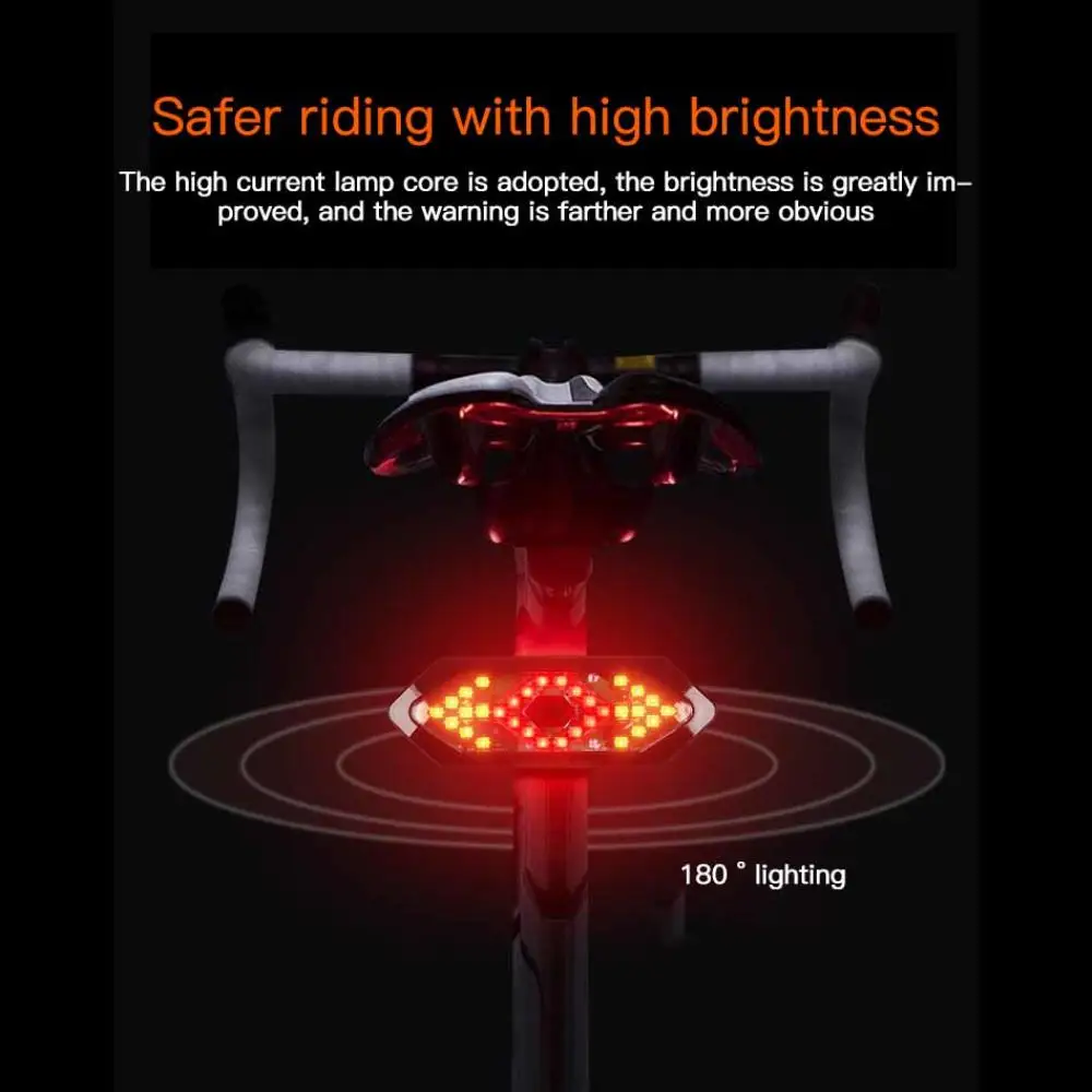 

Задний фонарь для велосипеда, тридцать два лампы с бусинами, задний фонарь для езды на велосипеде, USB-зарядка, сигналы поворота, светильник р...