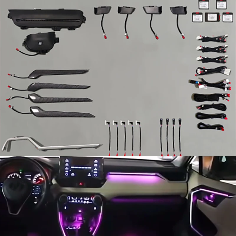 

Подходит для Toyota RAV4 2020-2021 20 осветительных приборов, атмосферные огни, оригинальная форма 1:1, без нарезки, 20 осветительных приборов, простая у...