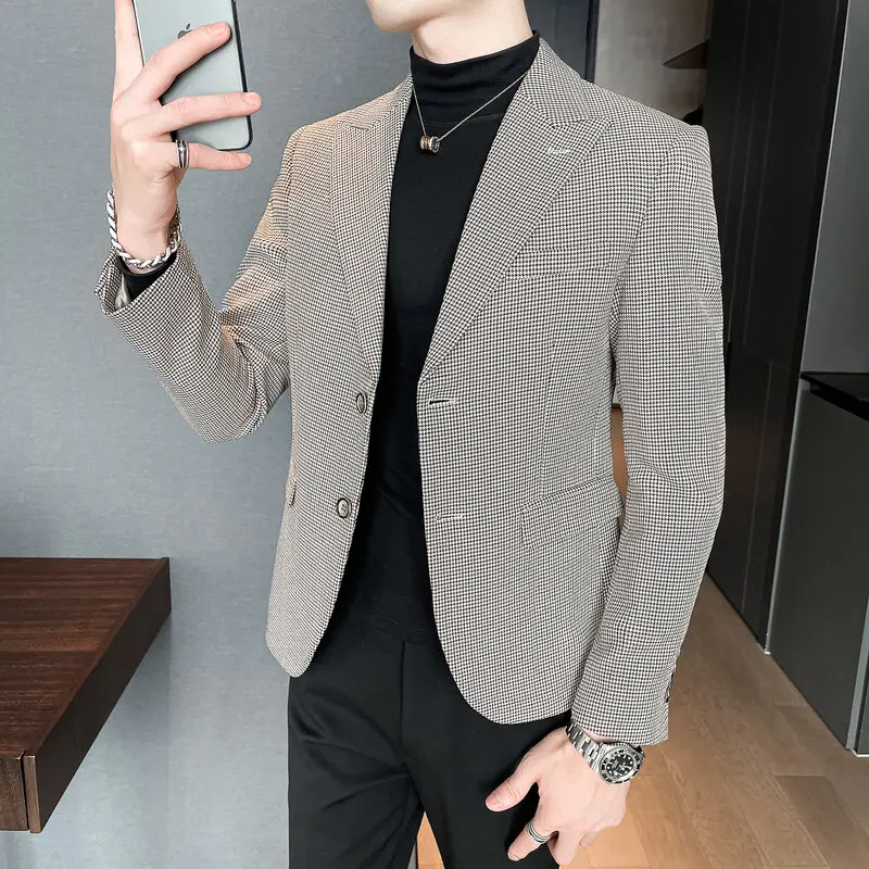 

New Brand Clothing Tuxedo High-End Wedding Dress Groom Suit Jackets Male Casual Blazers Men Slim Fit Business Suit Coat S-3XL