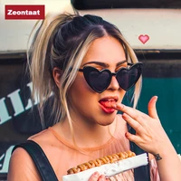 2022 ins women fashion colors lovely love heart shape tinted party sunglasses girls vintage uv400 colors female sun glasses