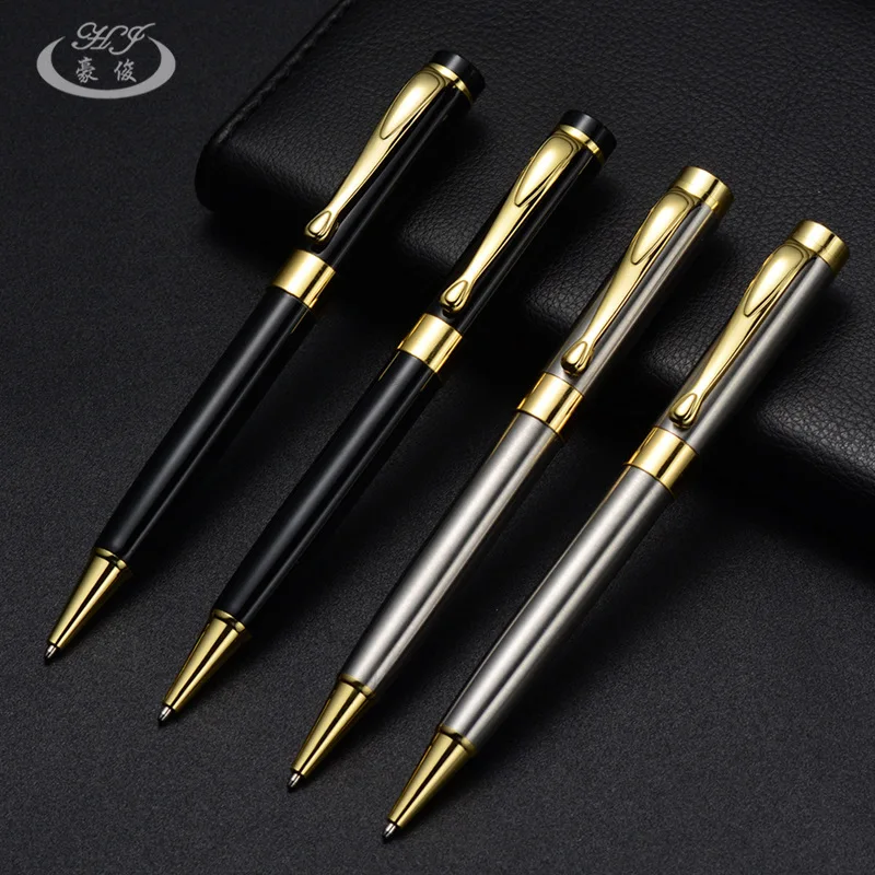 

Вращающаяся металлическая шариковая ручка из нержавеющей стали, подарочная ручка, масляная ручка, Печатающая рекламная ручка, ручка для отеля, офисные принадлежности