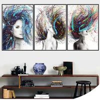 multicolored hair diy 5d diamond painting full drill square round embroidery mosaic art picture of rhinestones home decor gifts