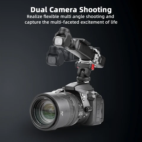 Удлинительная рамка BRDRC для камеры DJI Pocket 3, адаптер для холодного башмака, зажим для рюкзака/подставка для велосипеда/нагрудный ремень, аксессуары для крепления