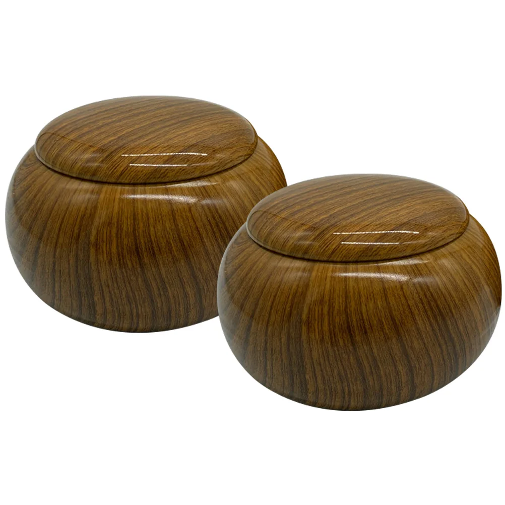 

2 Pcs Stone Bowl Storage Case Go Game Pot Chess Kids Box Supply Plastic Stones Holder Child Containers