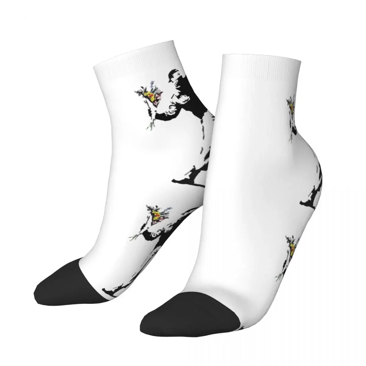 Женский трафарет-бомбер Rage Flower модные носки унисекс с 3D-принтом Бэнкси уличные