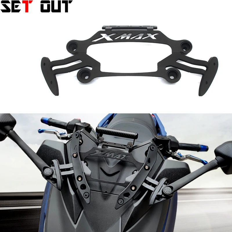 Motorcycle accessories black front bracket smartphone bracket GPS mirror bracket for Yamaha XMAX X-MAX 250 300 2017-2018