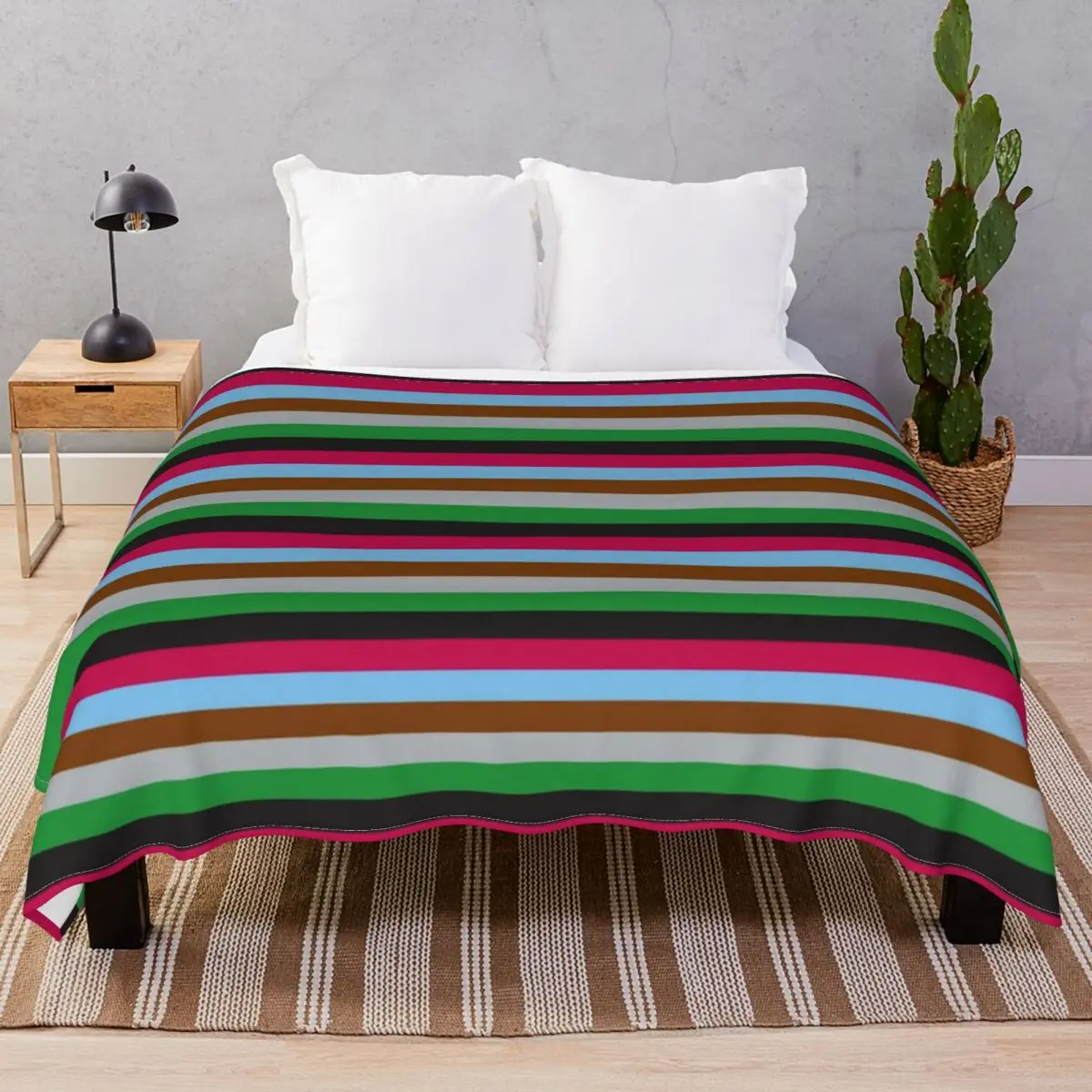 Harlequins Rugby Striped Blankets Flannel Autumn/Winter Comfortable Throw Blanket for Bed Sofa Camp Cinema