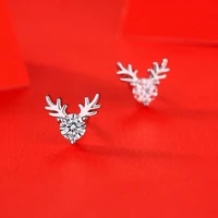 tkj 2022 new sterling silver temperament earrings moissanite one deer have you earrings fashion earrings gift silver jewelry