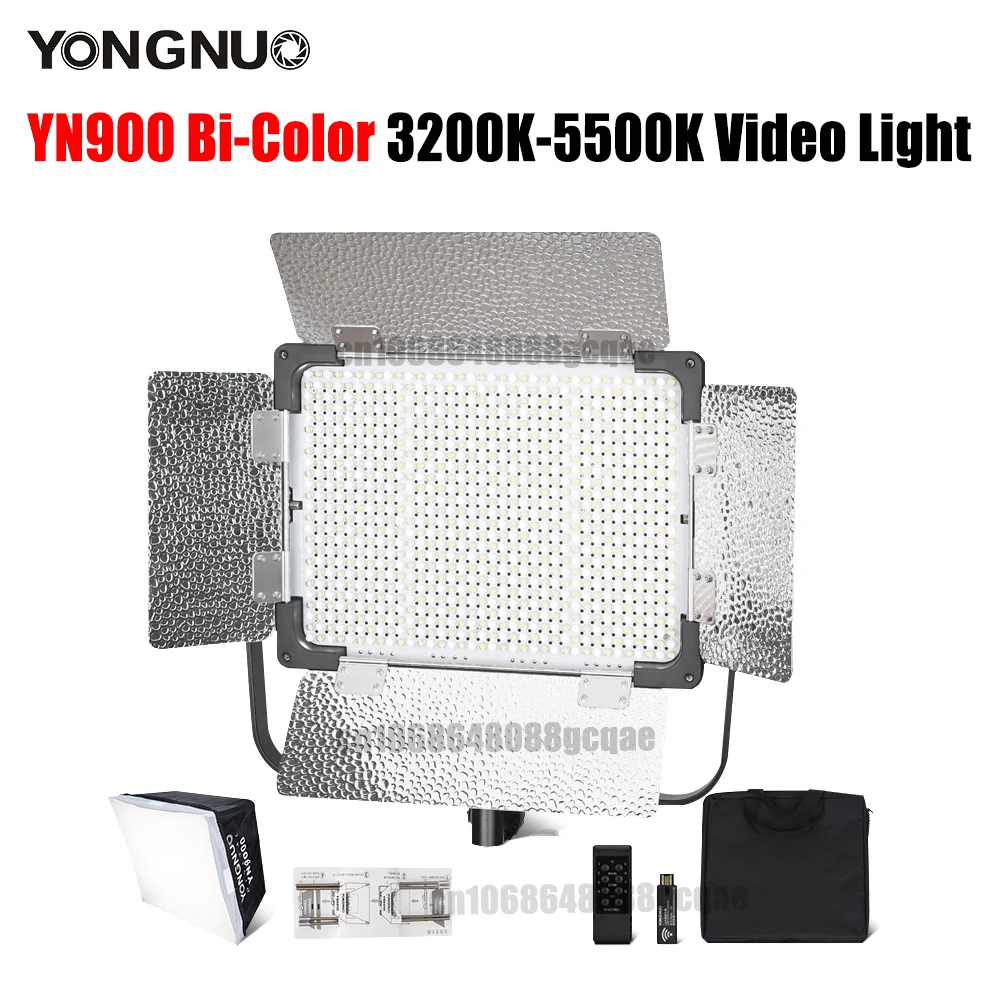 

Yongnuo YN9000 LED Video Light Bi-color 3200-5600K Photography Lighting Panel Lamp with Softbox for Studio Makeup Vlog
