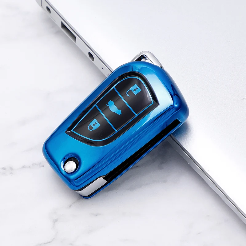 

TPU 3 Buttons Car Key Case Full Cover Holder For Toyota Auris Corolla Reiz Avensis Verso Yaris Aygo Rav4 Scion TC IM 2015 2016